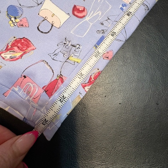 Southern Lady Blue Ankle Cropped Pants with Feminine Print size 12 - Picture 11 of 14